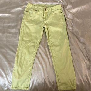 Bright yellow/green capri jeans